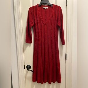 Evan Picone crimson red super flattering sweater dress XL